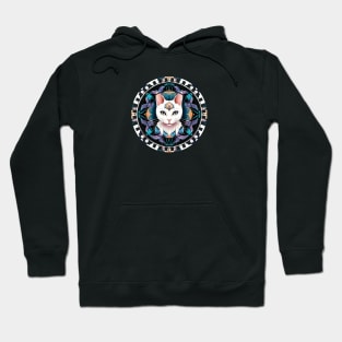 White cat mandala Hoodie